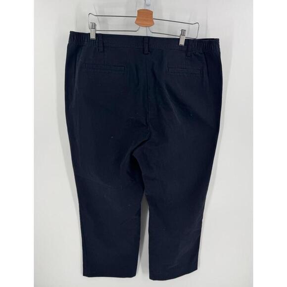 Lands' End Navy Button Closure Side Pockets Belt Loops Womens Chino Pants - Picture 2 of 8